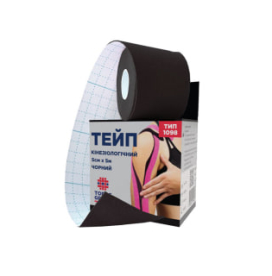 Кинезио тейп Toros-Group (5 м х 5 см), Тип 1098 (черный)