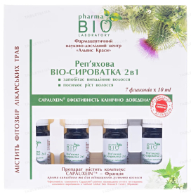Репейная BIO-сыворотка 2 в 1 против выпадения волос Pharma Bio Laboratory — 7×10 мл