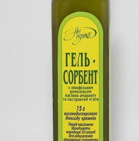 Гель-сорбент с липофильным комплексом семян амаранта и экстрактом мяты 250 ml