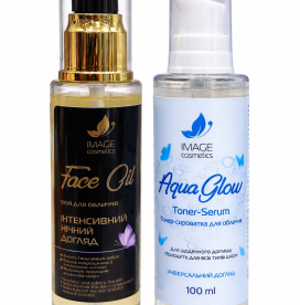 Премиальный набор ухода    Aqua Glow Toner-Serum + Intensive Night Serum 100мл+100 мл