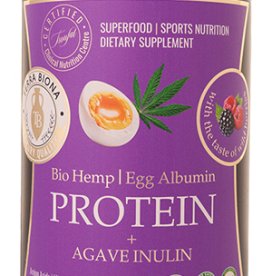 Organic hemp protein | egg white (albumin) with wild berry flavor  Volume: 700 g